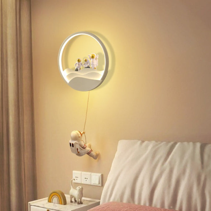 Kids Eclipse Silicone Resin Aluminum LED Wall Sconce Lamp