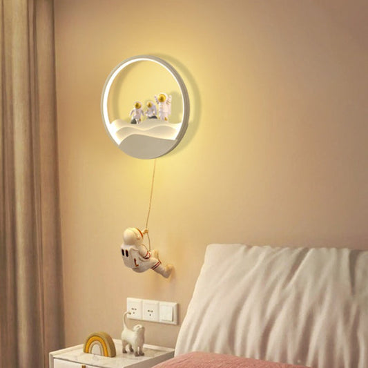 Kids Eclipse Silicone Resin Aluminum LED Wall Sconce Lamp