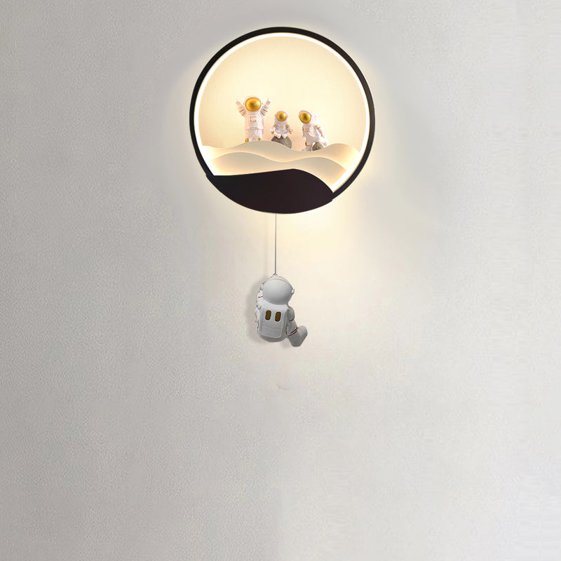 Kids Eclipse Silicone Resin Aluminum LED Wall Sconce Lamp