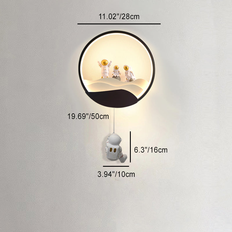 Kids Eclipse Silicone Resin Aluminum LED Wall Sconce Lamp