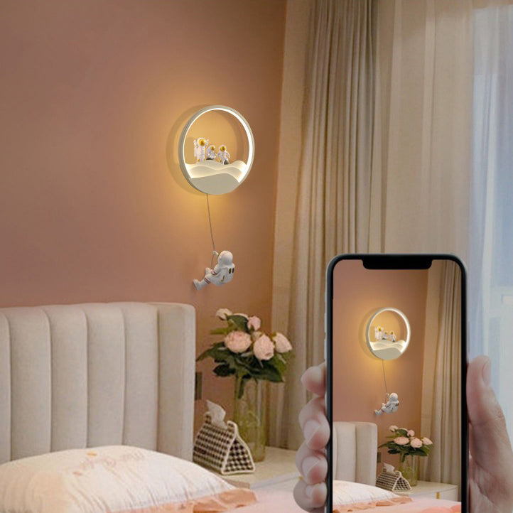 Kids Eclipse Silicone Resin Aluminum LED Wall Sconce Lamp
