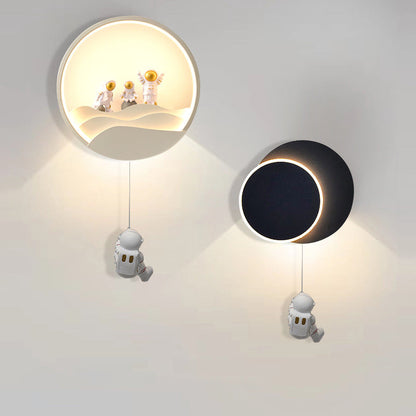 Kids Eclipse Silicone Resin Aluminum LED Wall Sconce Lamp