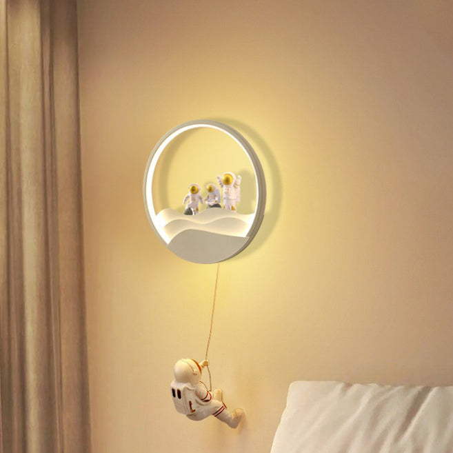 Kids Eclipse Silicone Resin Aluminum LED Wall Sconce Lamp