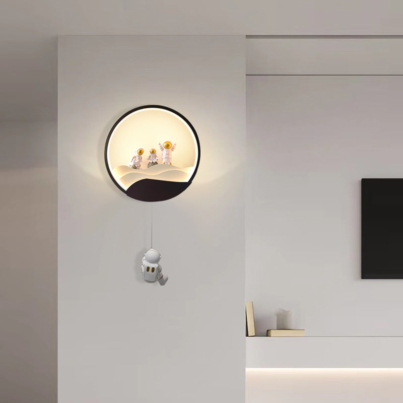 Kids Eclipse Silicone Resin Aluminum LED Wall Sconce Lamp