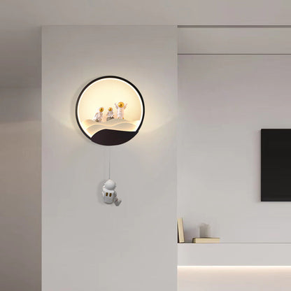 Kids Eclipse Silicone Resin Aluminum LED Wall Sconce Lamp