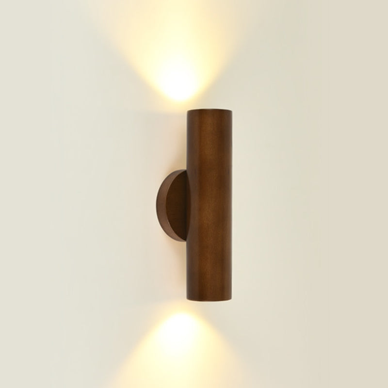 Nordic Rotatable Cylindrical Wood LED Wall Sconce Lamp