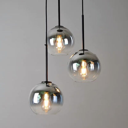 Modern Luxury Gradient Glass Globe Shade 1-Light Pendant Light For Dining Room
