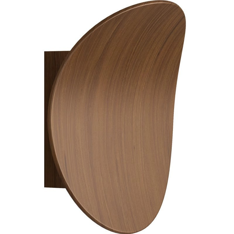 Wood Grain Curved Round Iron Aluminum LED Wall Sconce Lamp