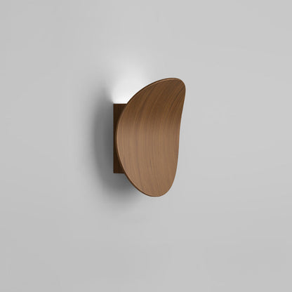 Wood Grain Curved Round Iron Aluminum LED Wall Sconce Lamp