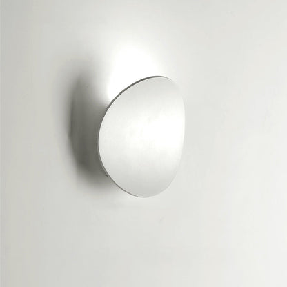 Wood Grain Curved Round Iron Aluminum LED Wall Sconce Lamp