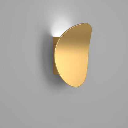 Wood Grain Curved Round Iron Aluminum LED Wall Sconce Lamp