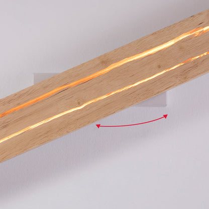 Rectangular Log Crack Wood Iron LED Wall Sconce Lamp