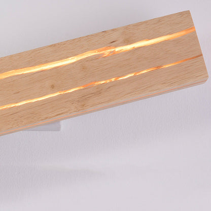 Rectangular Log Crack Wood Iron LED Wall Sconce Lamp