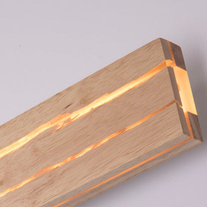 Rectangular Log Crack Wood Iron LED Wall Sconce Lamp