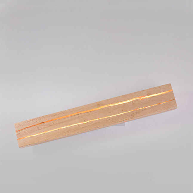 Rectangular Log Crack Wood Iron LED Wall Sconce Lamp