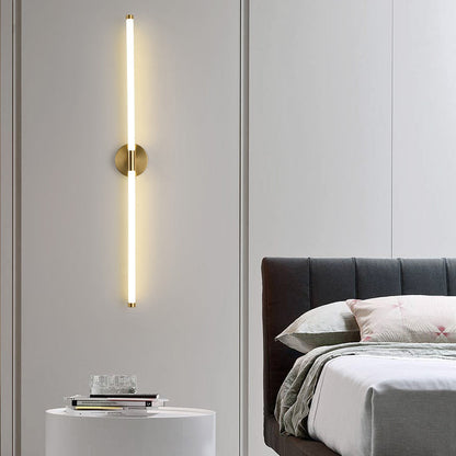 Round Base Long Strip Iron Silicone LED Wall Sconce Lamp