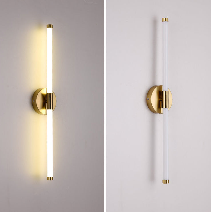 Round Base Long Strip Iron Silicone LED Wall Sconce Lamp