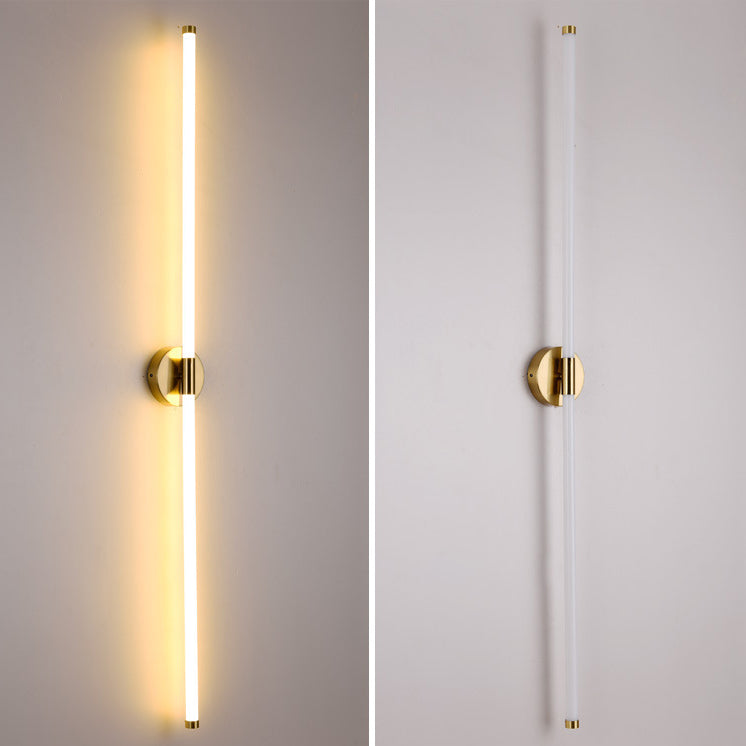 Round Base Long Strip Iron Silicone LED Wall Sconce Lamp