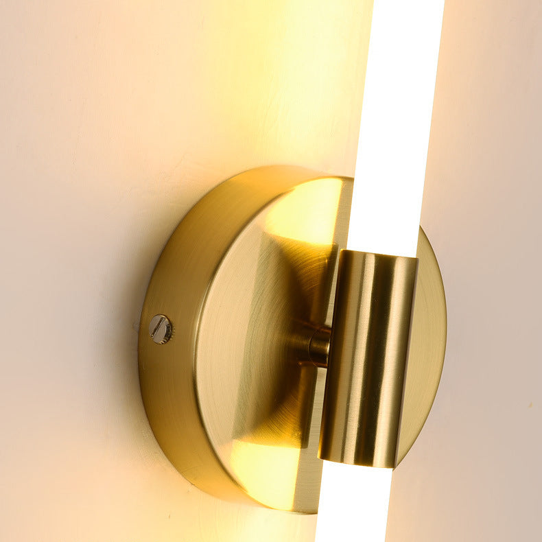Round Base Long Strip Iron Silicone LED Wall Sconce Lamp