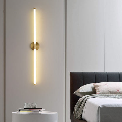 Round Base Long Strip Iron Silicone LED Wall Sconce Lamp