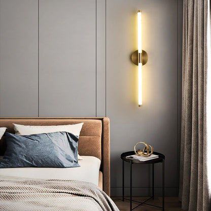 Round Base Long Strip Iron Silicone LED Wall Sconce Lamp
