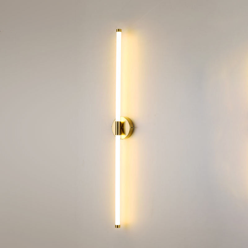 Round Base Long Strip Iron Silicone LED Wall Sconce Lamp