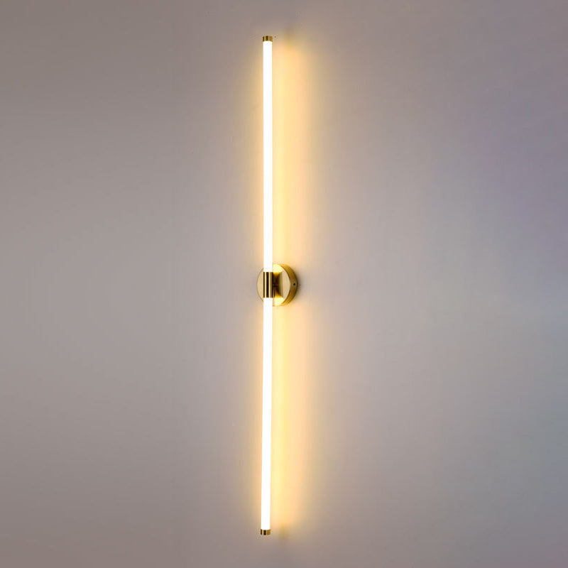 Round Base Long Strip Iron Silicone LED Wall Sconce Lamp