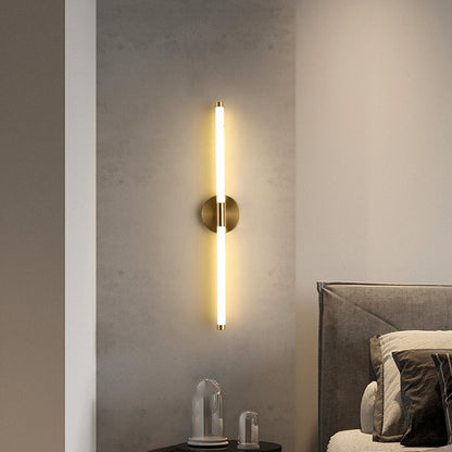 Round Base Long Strip Iron Silicone LED Wall Sconce Lamp