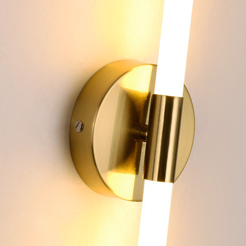 Round Base Long Strip Iron Silicone LED Wall Sconce Lamp