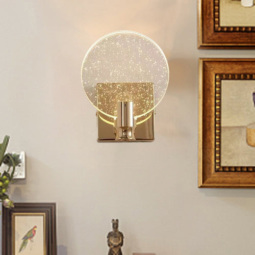 Luxury Round Bubble Hardware Crystal LED Wall Sconce Lamp