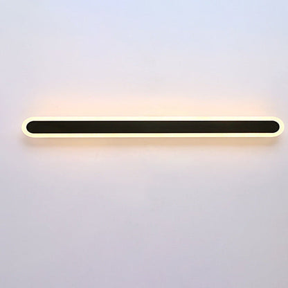 Long Oval Strip Acrylic Lampshade Iron LED Wall Sconce Lamp