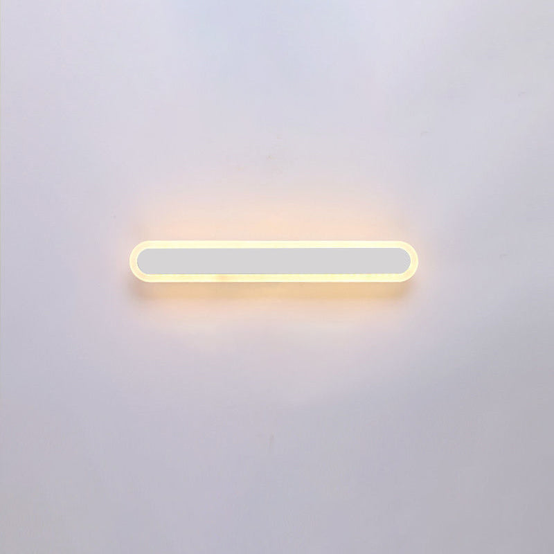 Long Oval Strip Acrylic Lampshade Iron LED Wall Sconce Lamp