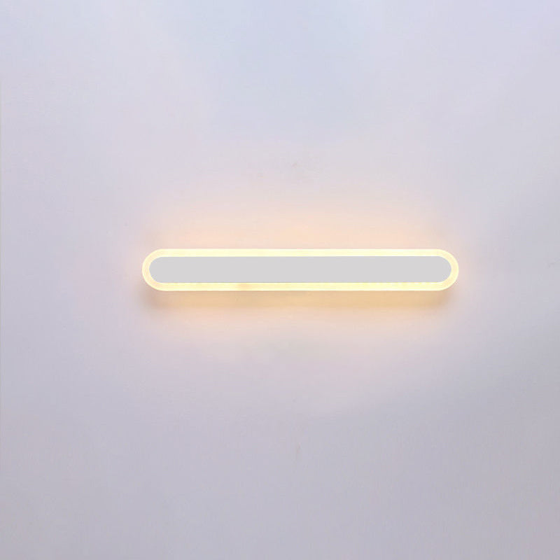 Long Oval Strip Acrylic Lampshade Iron LED Wall Sconce Lamp