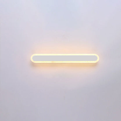 Long Oval Strip Acrylic Lampshade Iron LED Wall Sconce Lamp