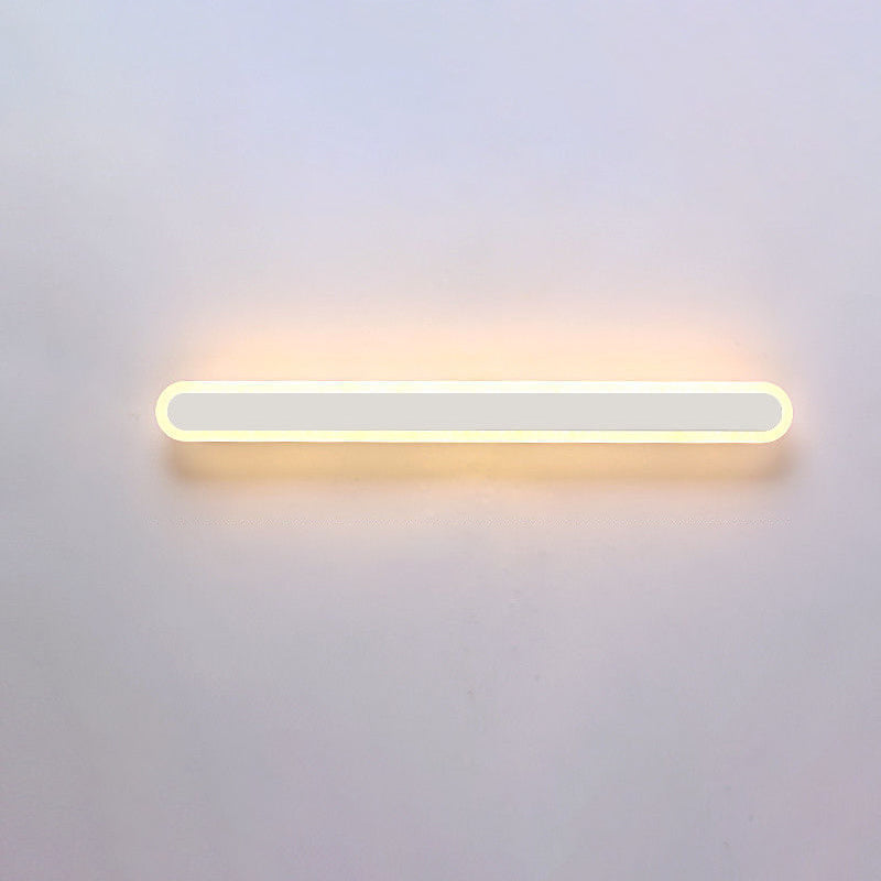 Long Oval Strip Acrylic Lampshade Iron LED Wall Sconce Lamp