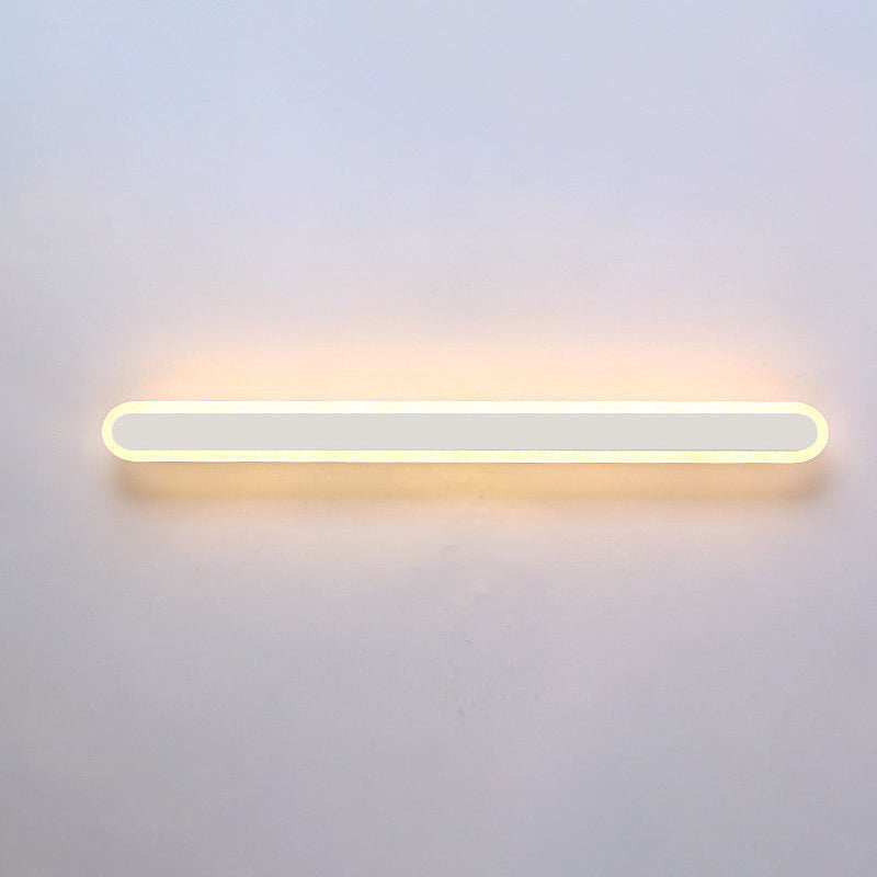 Long Oval Strip Acrylic Lampshade Iron LED Wall Sconce Lamp