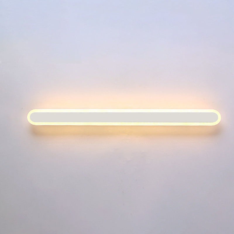 Long Oval Strip Acrylic Lampshade Iron LED Wall Sconce Lamp