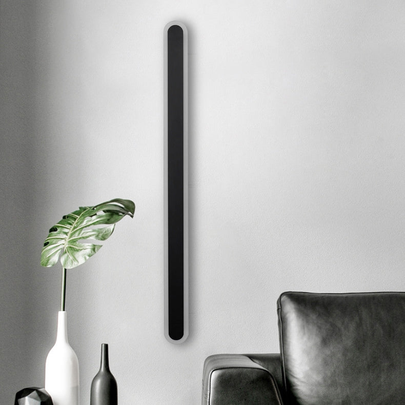 Long Oval Strip Acrylic Lampshade Iron LED Wall Sconce Lamp