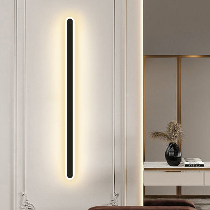 Long Oval Strip Acrylic Lampshade Iron LED Wall Sconce Lamp
