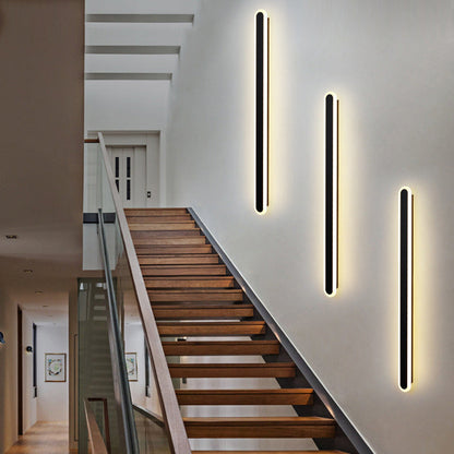 Long Oval Strip Acrylic Lampshade Iron LED Wall Sconce Lamp