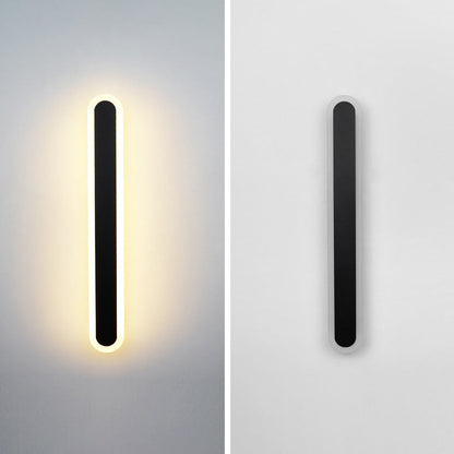 Long Oval Strip Acrylic Lampshade Iron LED Wall Sconce Lamp