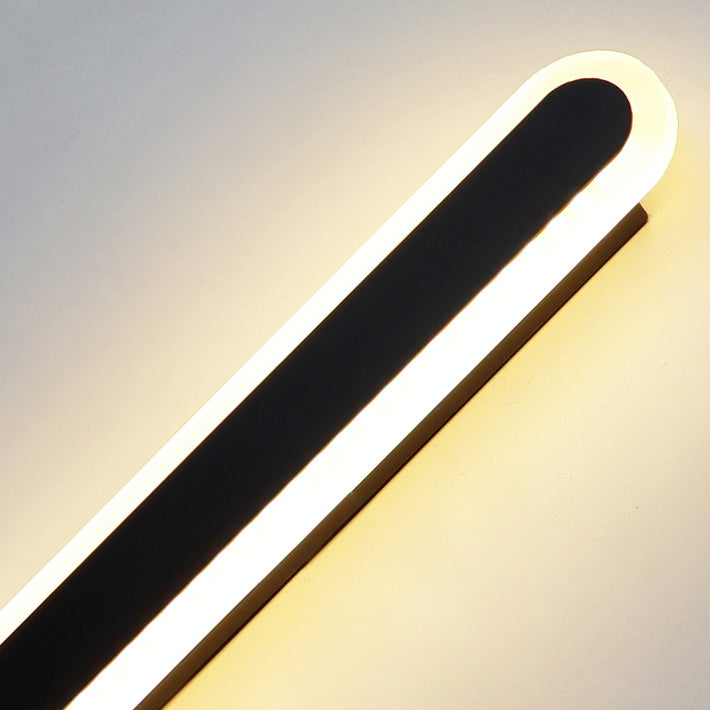 Long Oval Strip Acrylic Lampshade Iron LED Wall Sconce Lamp