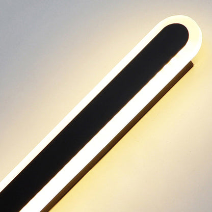 Long Oval Strip Acrylic Lampshade Iron LED Wall Sconce Lamp