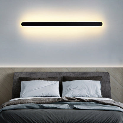 Long Oval Strip Acrylic Lampshade Iron LED Wall Sconce Lamp