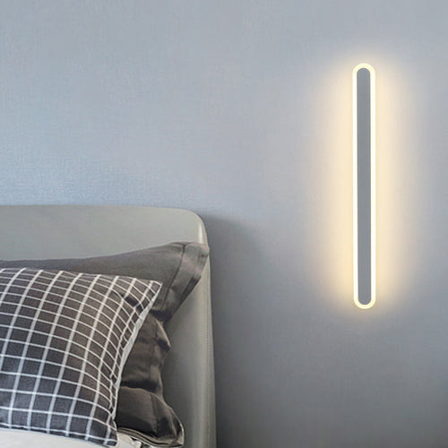 Long Oval Strip Acrylic Lampshade Iron LED Wall Sconce Lamp