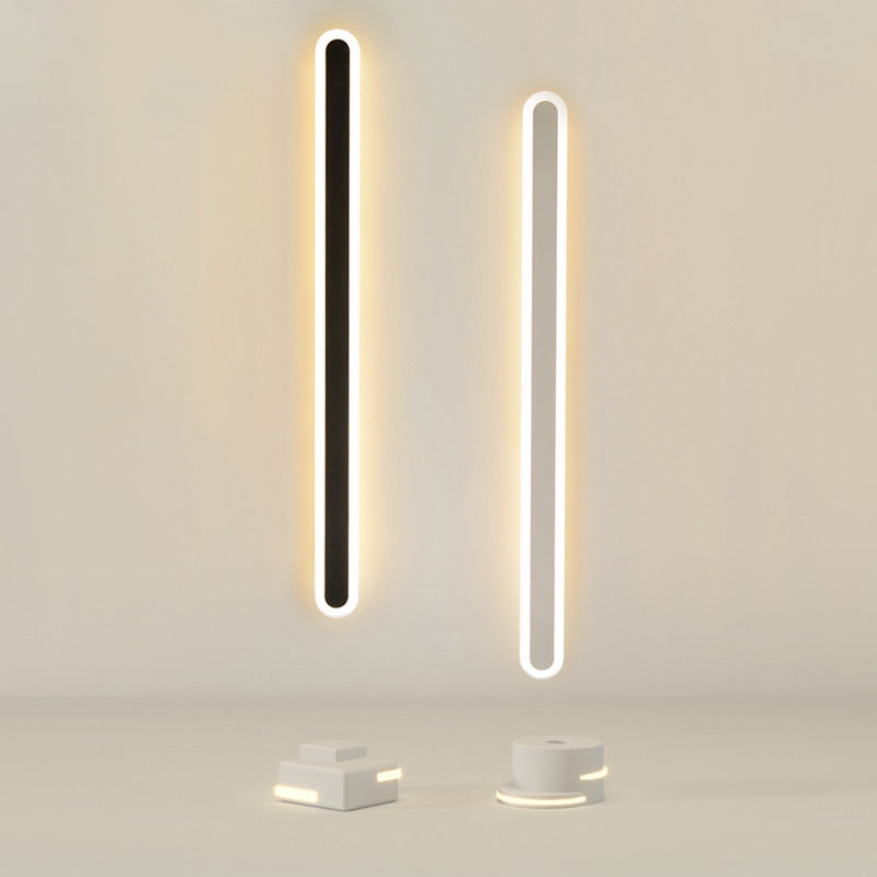 Long Oval Strip Acrylic Lampshade Iron LED Wall Sconce Lamp
