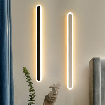 Long Oval Strip Acrylic Lampshade Iron LED Wall Sconce Lamp