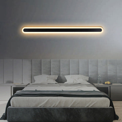 Long Oval Strip Acrylic Lampshade Iron LED Wall Sconce Lamp