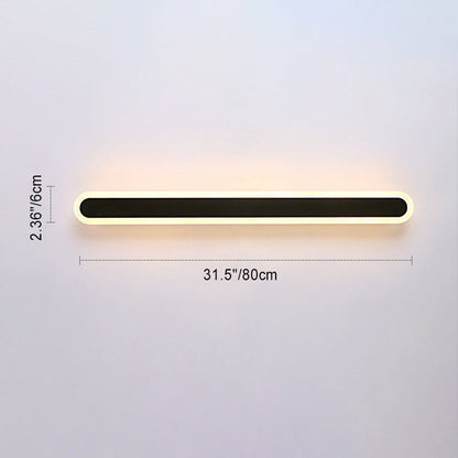 Long Oval Strip Acrylic Lampshade Iron LED Wall Sconce Lamp