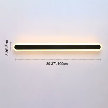 Long Oval Strip Acrylic Lampshade Iron LED Wall Sconce Lamp